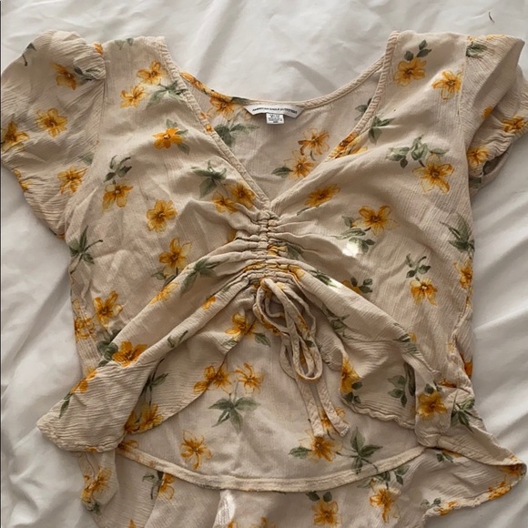 American Eagle flowered tie top - Picture 4 of 5